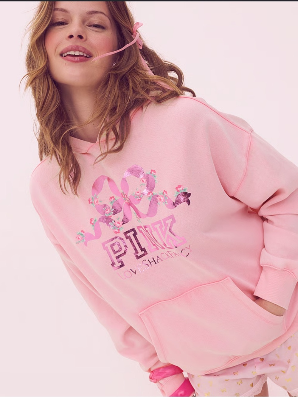 Love Shack Fancy x PINK hooded sweatshirt